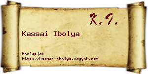 Kassai Ibolya névjegykártya